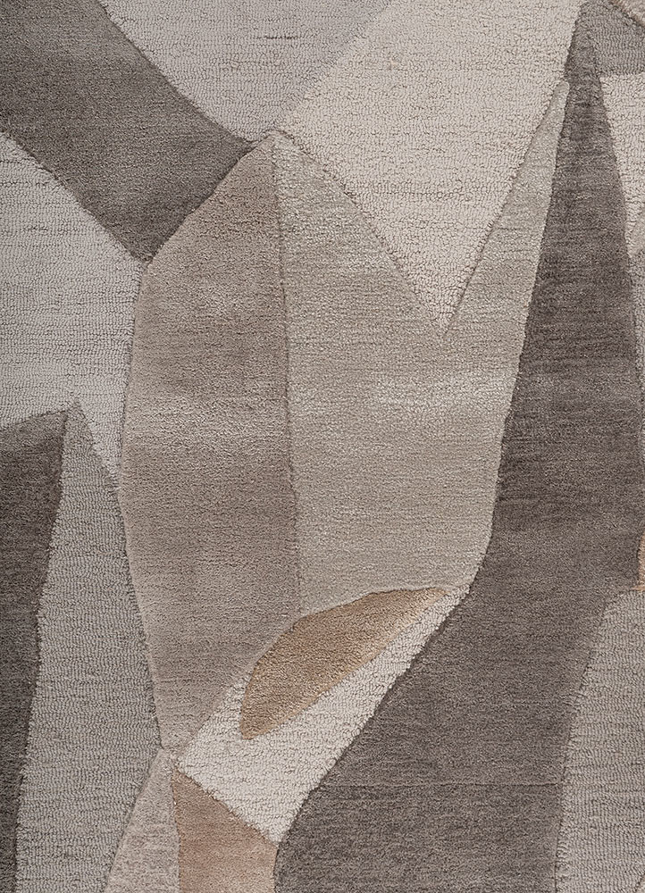 aprezo grey and black wool and viscose hand tufted Rug - CloseUp aprezo grey and black wool and viscose hand tufted Rug - CloseUp