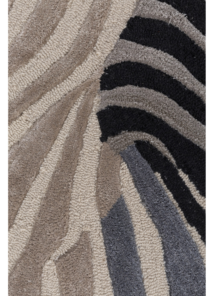 caliedo grey and black wool and viscose hand tufted Rug - CloseUp caliedo grey and black wool and viscose hand tufted Rug - CloseUp