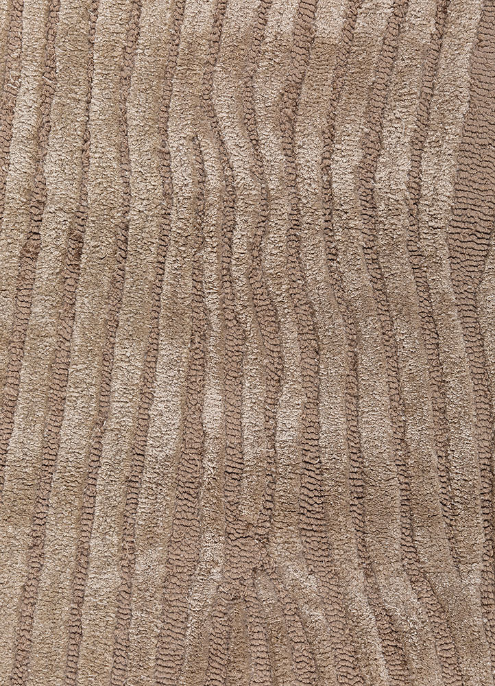aprezo beige and brown wool and viscose hand tufted Rug - CloseUp aprezo beige and brown wool and viscose hand tufted Rug - CloseUp