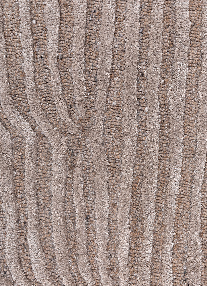 aprezo beige and brown wool and viscose hand tufted Rug - CloseUp aprezo beige and brown wool and viscose hand tufted Rug - CloseUp