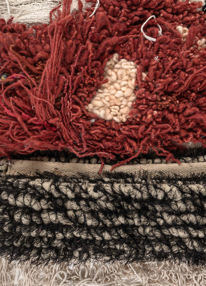 exposed spine red and orange wool and silk wall art WALL ART & TAPESTRY - CloseUp exposed spine red and orange wool and silk wall art WALL ART & TAPESTRY - CloseUp