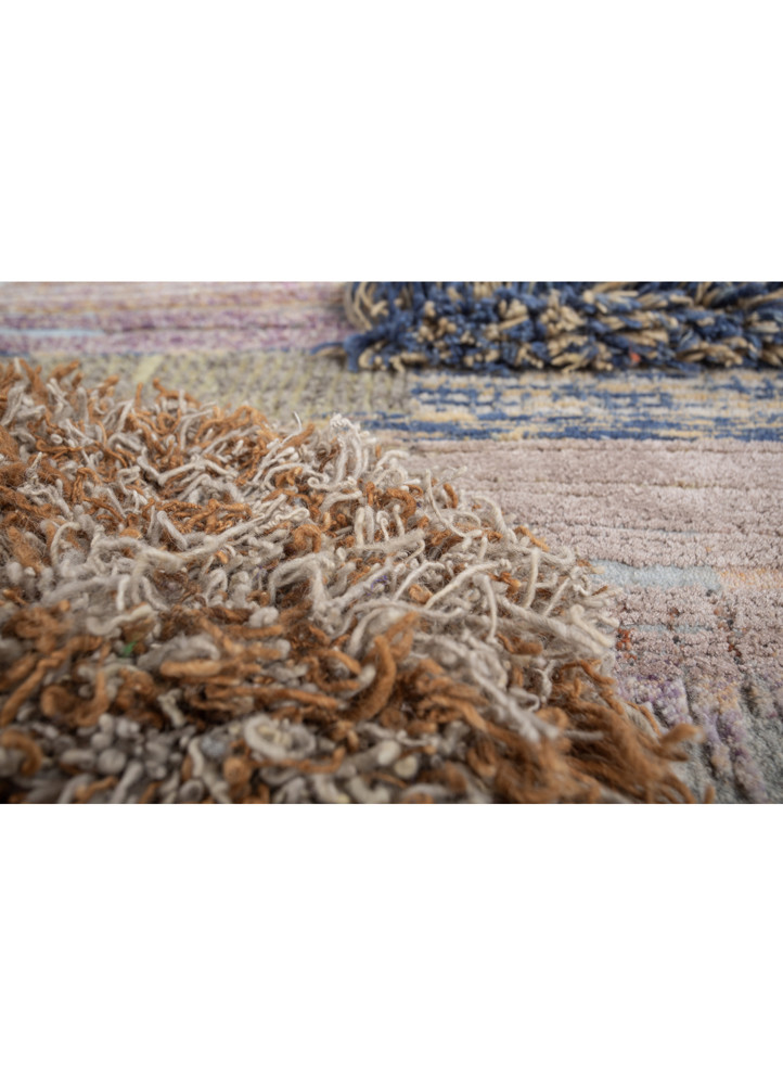 wall installation beige and brown wool and silk hand knotted WALL ART & TAPESTRY - CloseUp wall installation beige and brown wool and silk hand knotted WALL ART & TAPESTRY - CloseUp