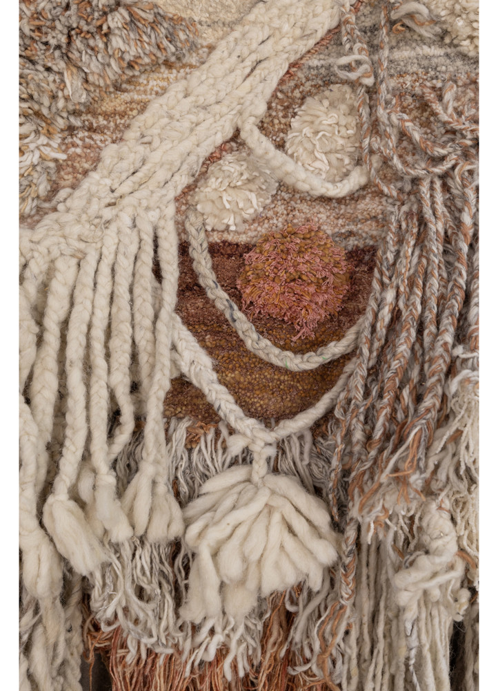 wall installation ivory wool and bamboo silk hand knotted WALL ART & TAPESTRY - CloseUp wall installation ivory wool and bamboo silk hand knotted WALL ART & TAPESTRY - CloseUp