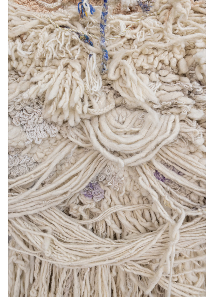 wall installation ivory wool and bamboo silk hand knotted WALL ART & TAPESTRY - CloseUp wall installation ivory wool and bamboo silk hand knotted WALL ART & TAPESTRY - CloseUp