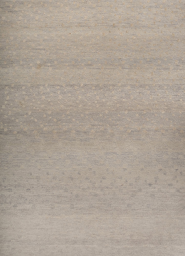 manchaha blue wool and silk hand knotted Rug - CloseUp