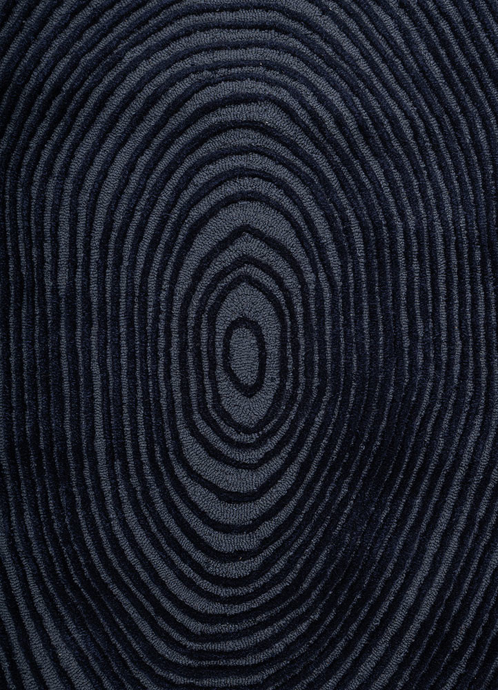 pathways blue wool and viscose hand tufted Rug - CloseUp