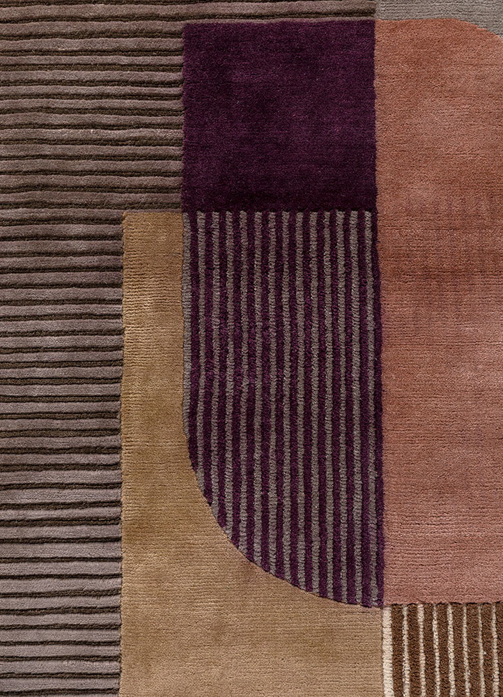 blythe grey and black wool hand knotted Rug - CloseUp