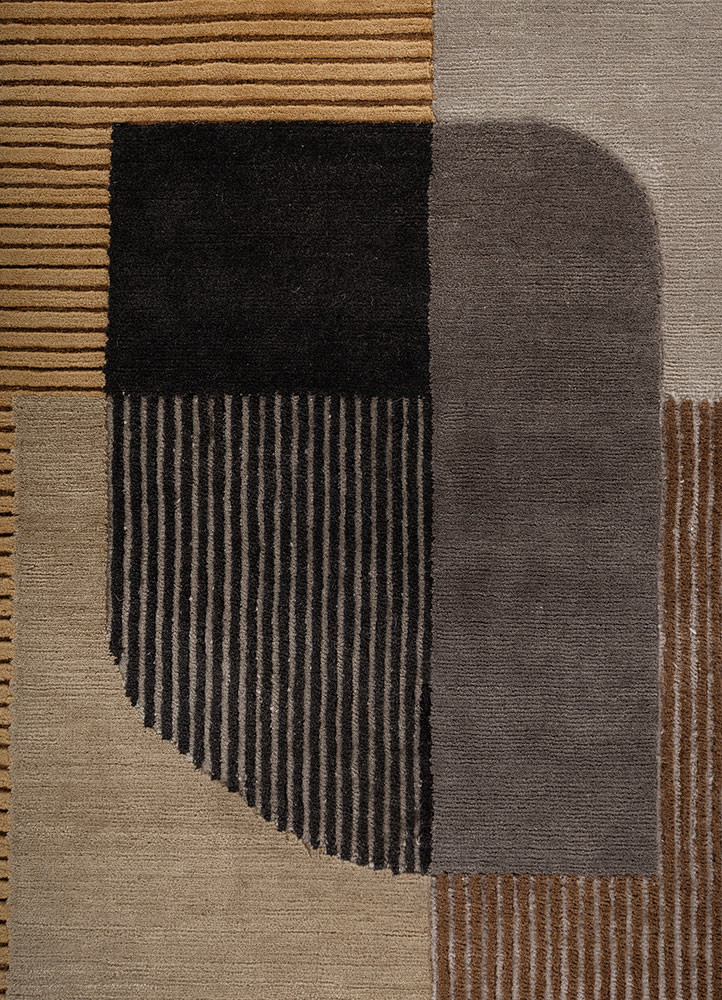 blythe grey and black wool hand knotted Rug - CloseUp blythe grey and black wool hand knotted Rug - CloseUp