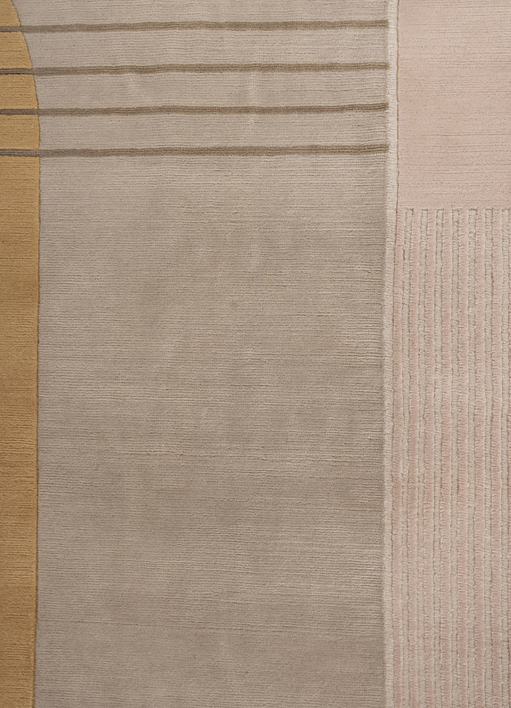 sthir ivory wool hand knotted Rug - CloseUp