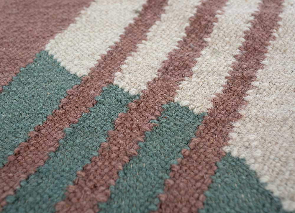 checkers blue wool flat weaves Rug - CloseUp checkers blue wool flat weaves Rug - CloseUp