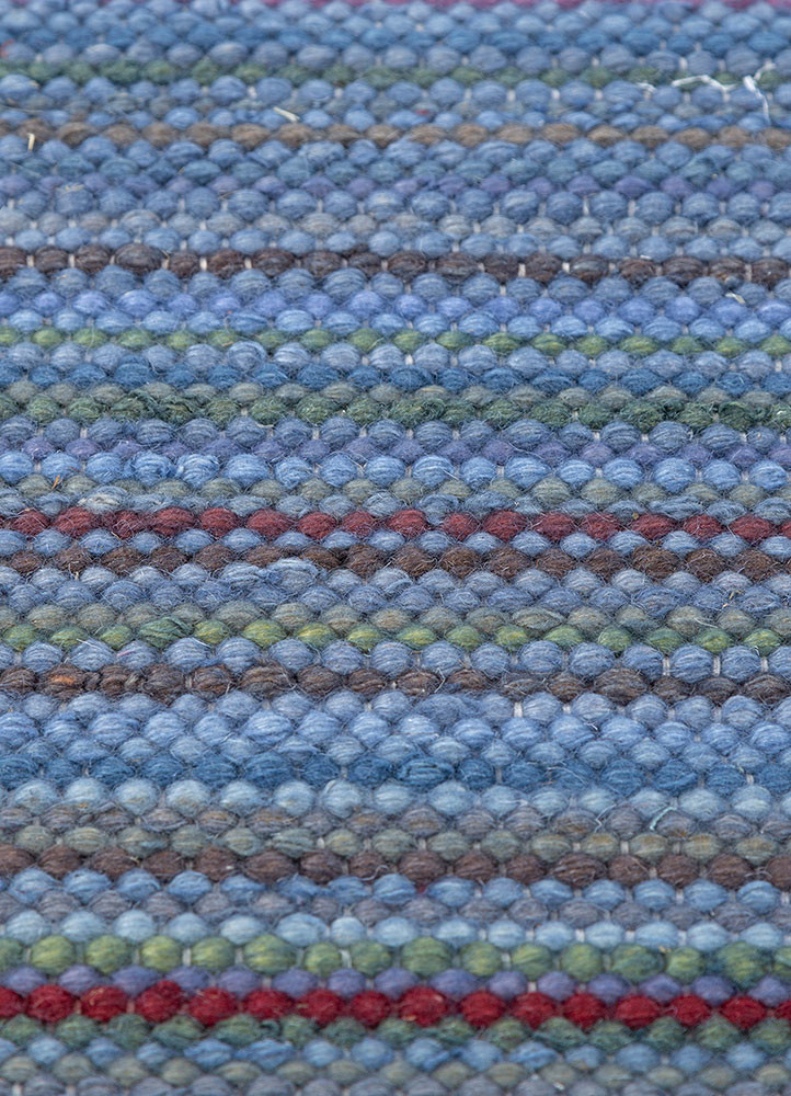 abrash blue wool flat weaves Rug - CloseUp abrash blue wool flat weaves Rug - CloseUp