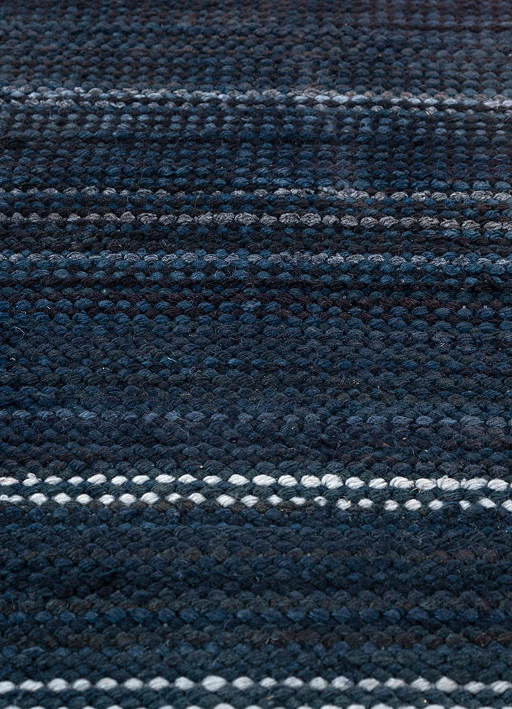 abrash blue wool flat weaves Rug - CloseUp abrash blue wool flat weaves Rug - CloseUp