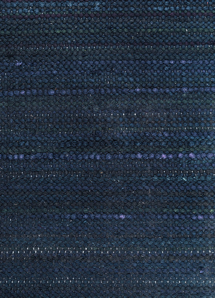 abrash blue wool flat weaves Rug - CloseUp abrash blue wool flat weaves Rug - CloseUp