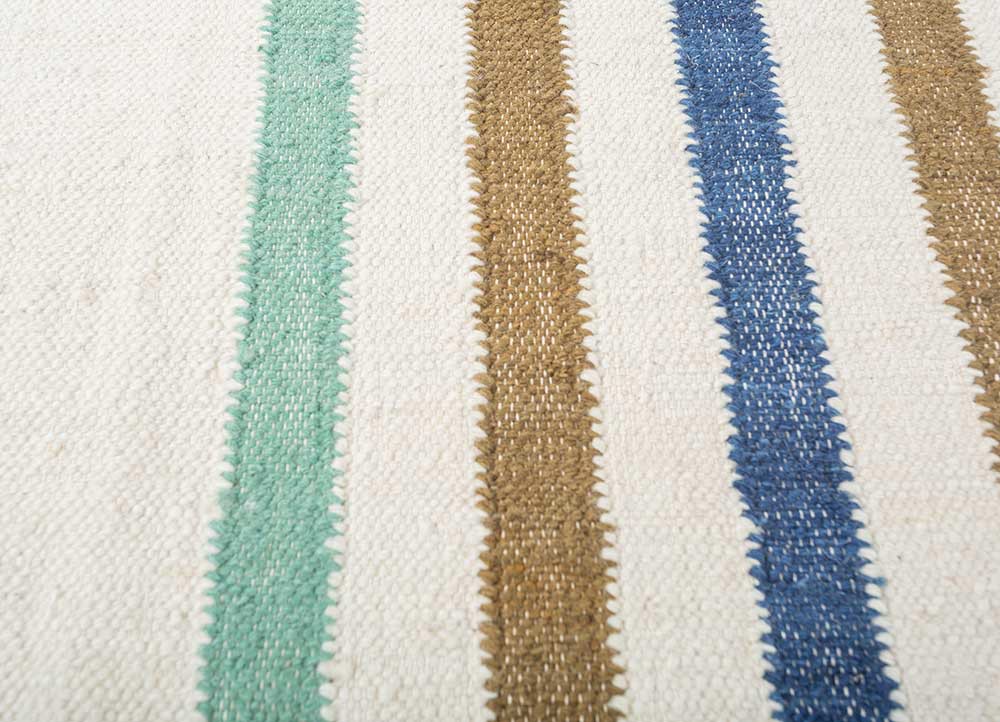 checkers ivory wool flat weaves Rug - CloseUp