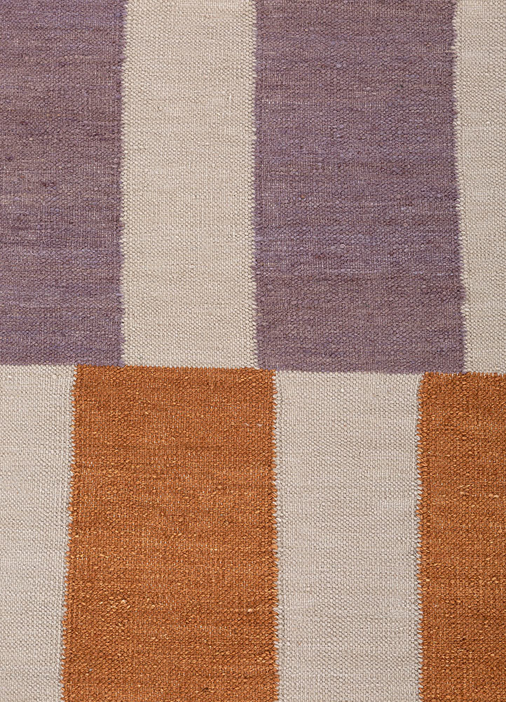 checkers ivory wool flat weaves Rug - CloseUp