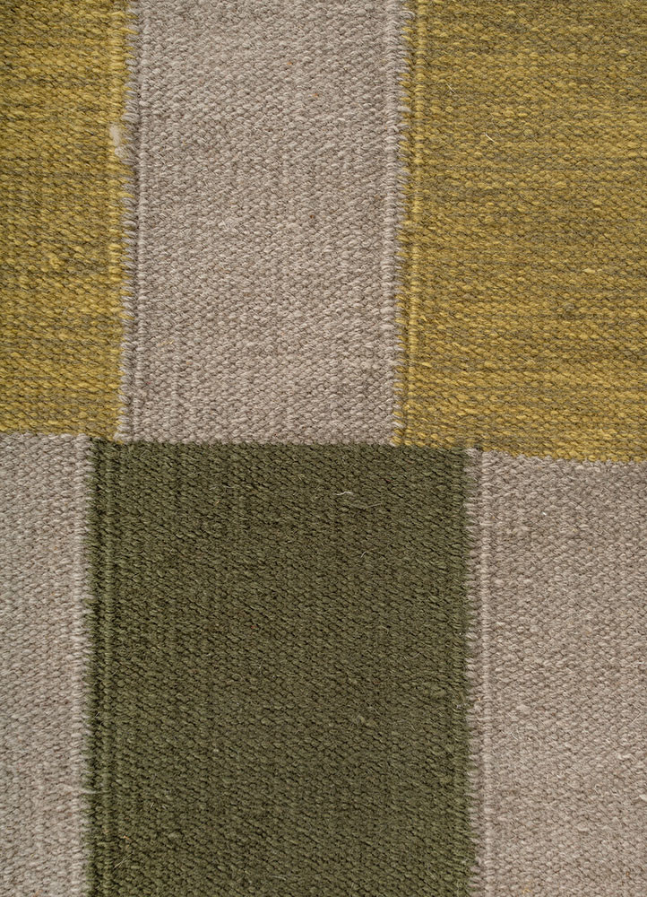 checkers grey and black wool flat weaves Rug - CloseUp