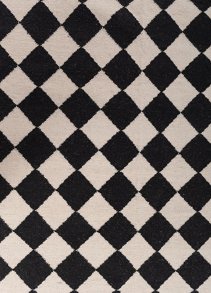 alhambra grey and black wool flat weaves Rug - CloseUp alhambra grey and black wool flat weaves Rug - CloseUp