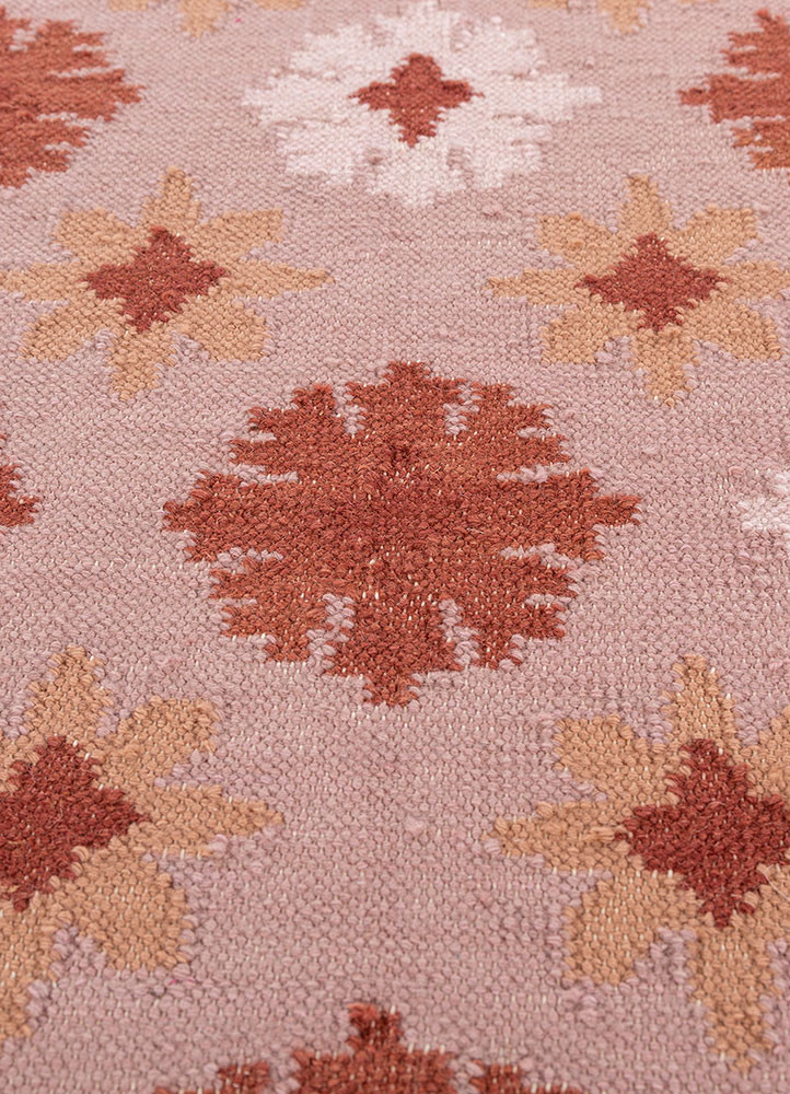 alhambra pink and purple wool flat weaves Rug - CloseUp