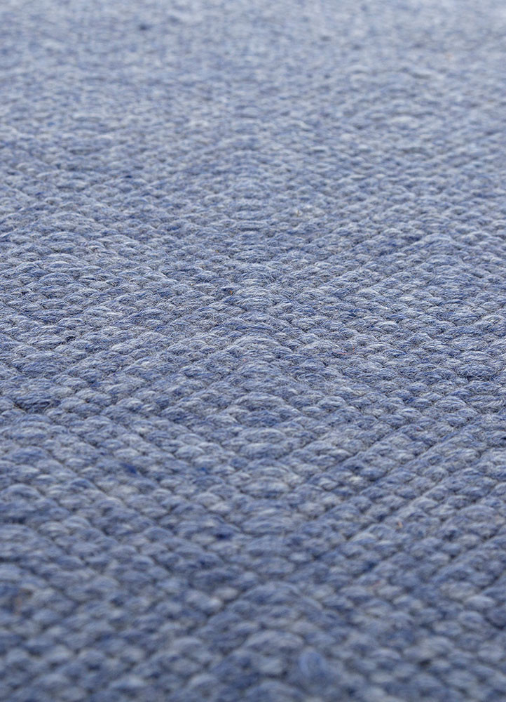 aprezo blue wool flat weaves Rug - CloseUp aprezo blue wool flat weaves Rug - CloseUp
