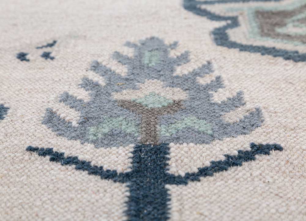 bedouin ivory wool flat weaves Rug - CloseUp