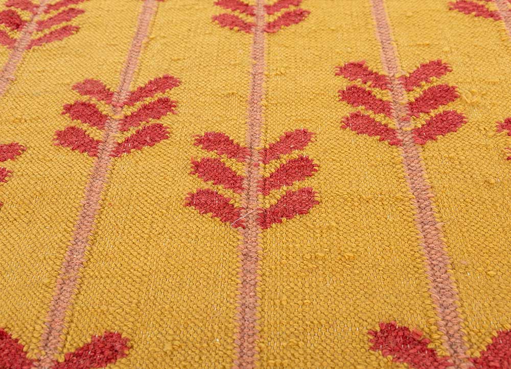 orenda gold wool flat weaves Rug - CloseUp