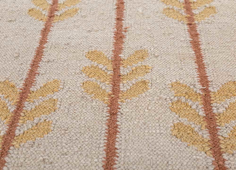 orenda ivory wool flat weaves Rug - CloseUp