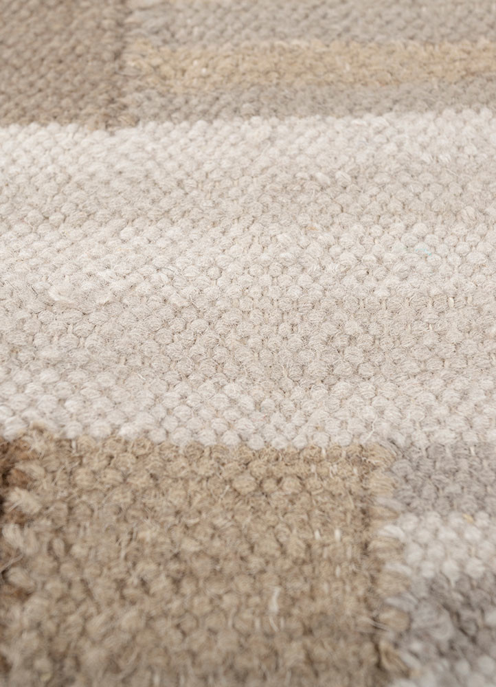 checkers ivory wool flat weaves Rug - CloseUp checkers ivory wool flat weaves Rug - CloseUp