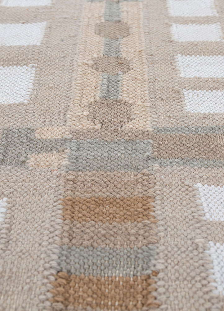 checkers ivory wool flat weaves Rug - CloseUp checkers ivory wool flat weaves Rug - CloseUp