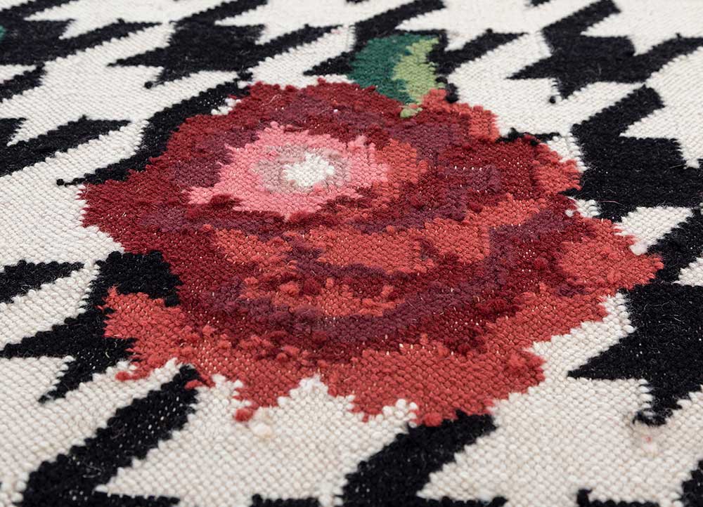 alhambra ivory wool flat weaves Rug - CloseUp