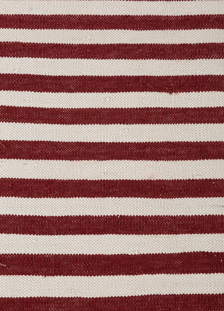 alhambra red and orange wool flat weaves Rug - CloseUp