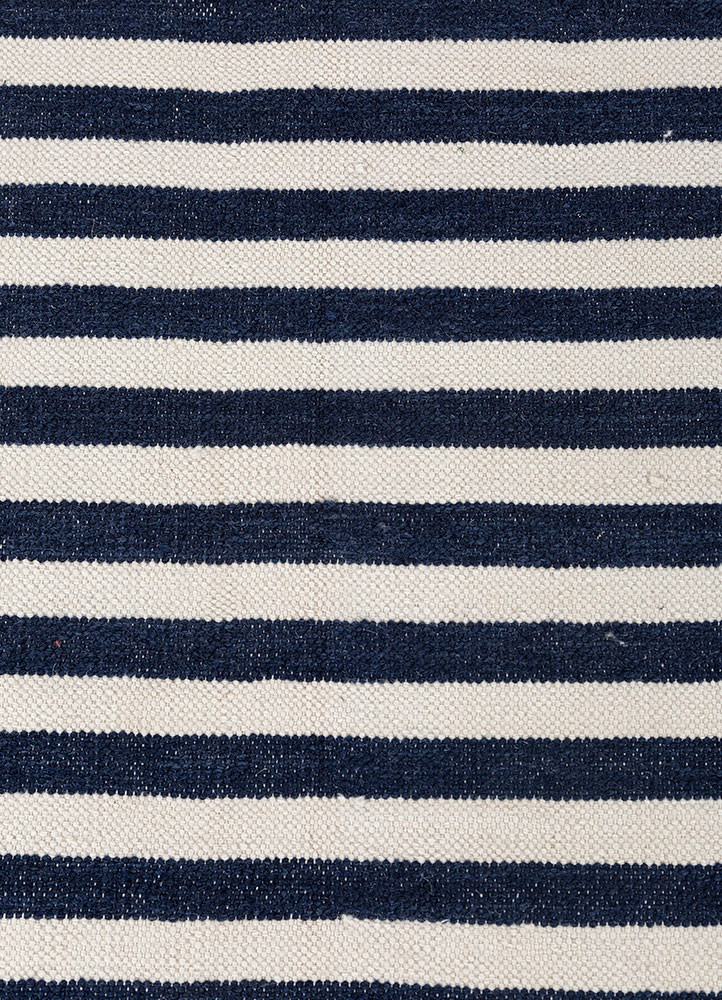 alhambra blue wool flat weaves Rug - CloseUp