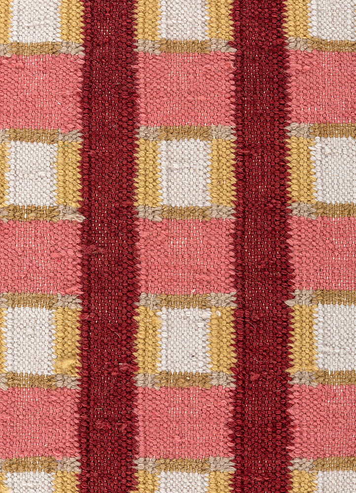 alhambra red and orange wool flat weaves Rug - CloseUp