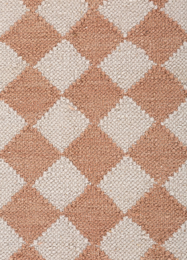 aprezo red and orange wool flat weaves Rug - CloseUp aprezo red and orange wool flat weaves Rug - CloseUp