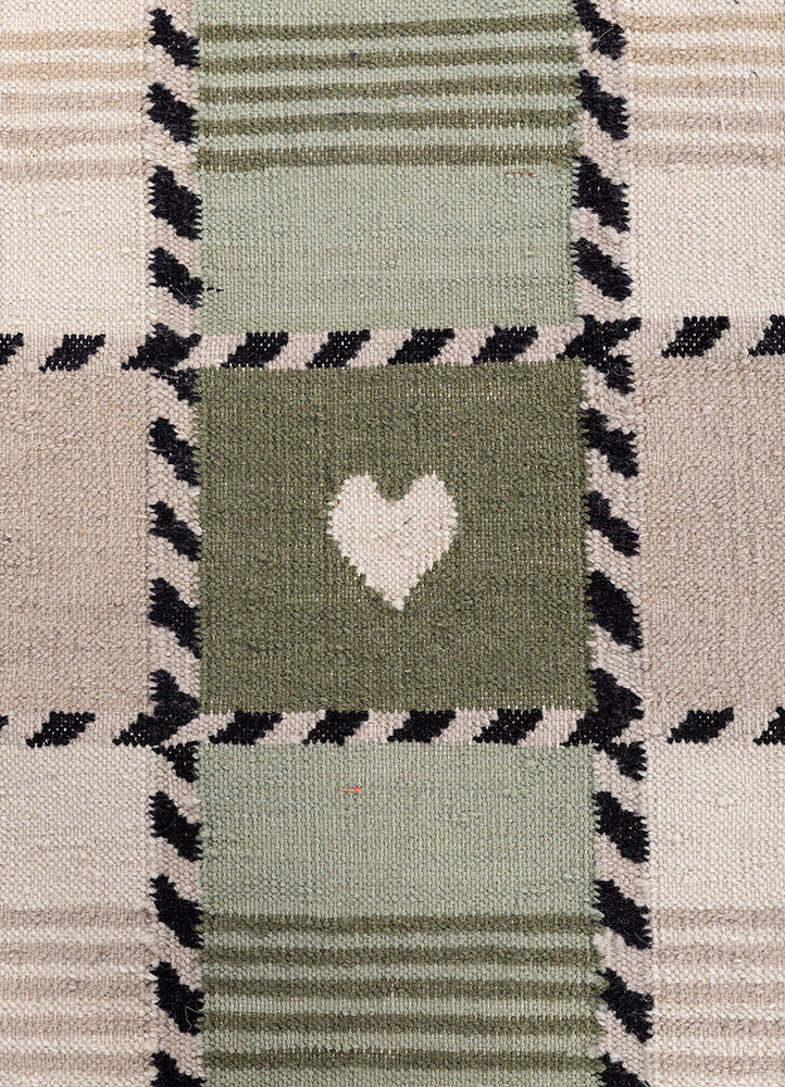 alhambra green wool flat weaves Rug - CloseUp alhambra green wool flat weaves Rug - CloseUp