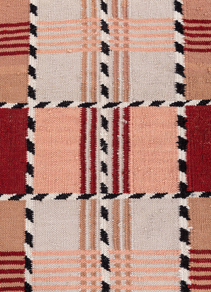 alhambra red and orange wool flat weaves Rug - CloseUp alhambra red and orange wool flat weaves Rug - CloseUp