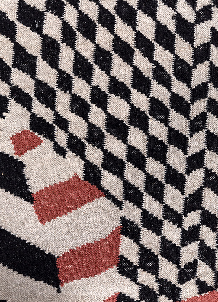 checkers ivory wool flat weaves Rug - CloseUp checkers ivory wool flat weaves Rug - CloseUp