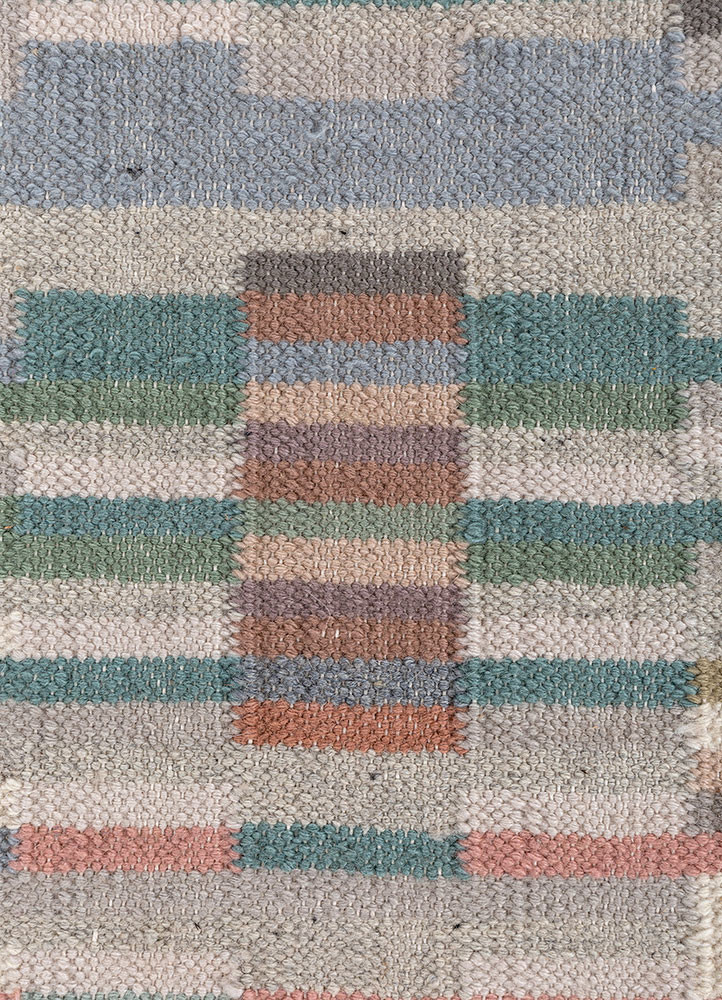 checkers ivory wool flat weaves Rug - CloseUp checkers ivory wool flat weaves Rug - CloseUp