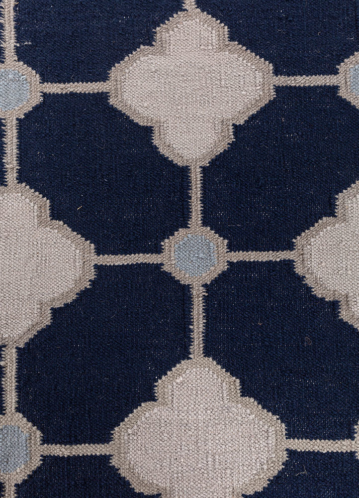 alhambra blue wool flat weaves Rug - CloseUp alhambra blue wool flat weaves Rug - CloseUp