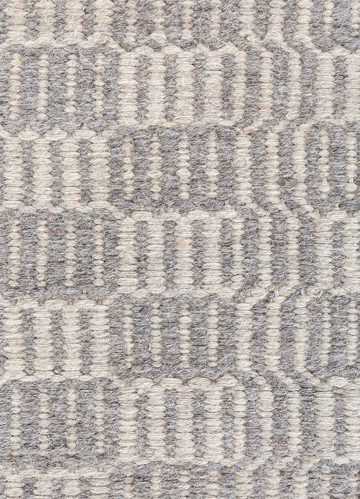aprezo grey and black wool flat weaves Rug - CloseUp aprezo grey and black wool flat weaves Rug - CloseUp