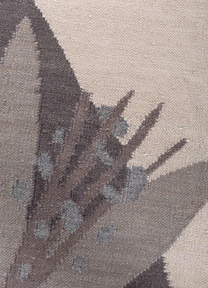 orenda grey and black wool flat weaves Rug - CloseUp