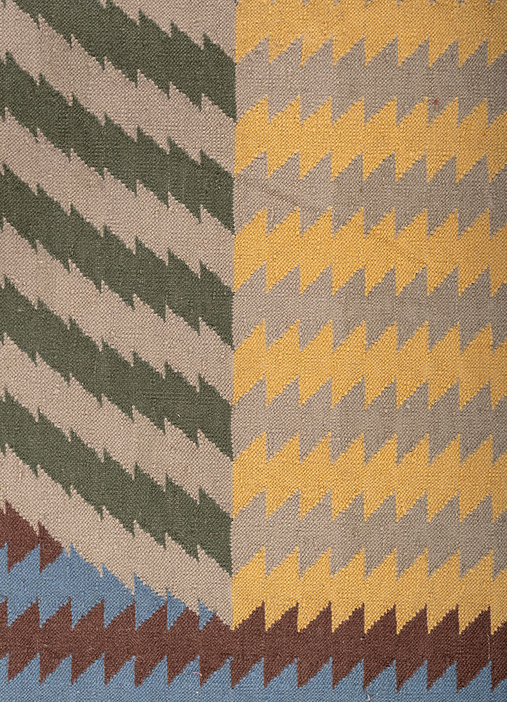 safety for a while blue wool flat weaves Rug - CloseUp safety for a while blue wool flat weaves Rug - CloseUp