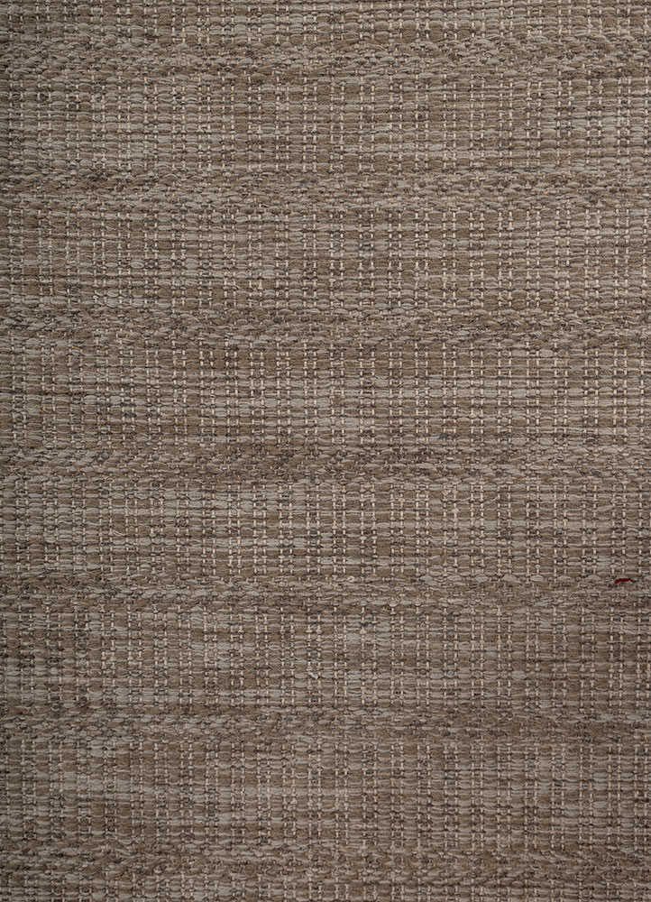abrash beige and brown wool flat weaves Rug - CloseUp abrash beige and brown wool flat weaves Rug - CloseUp