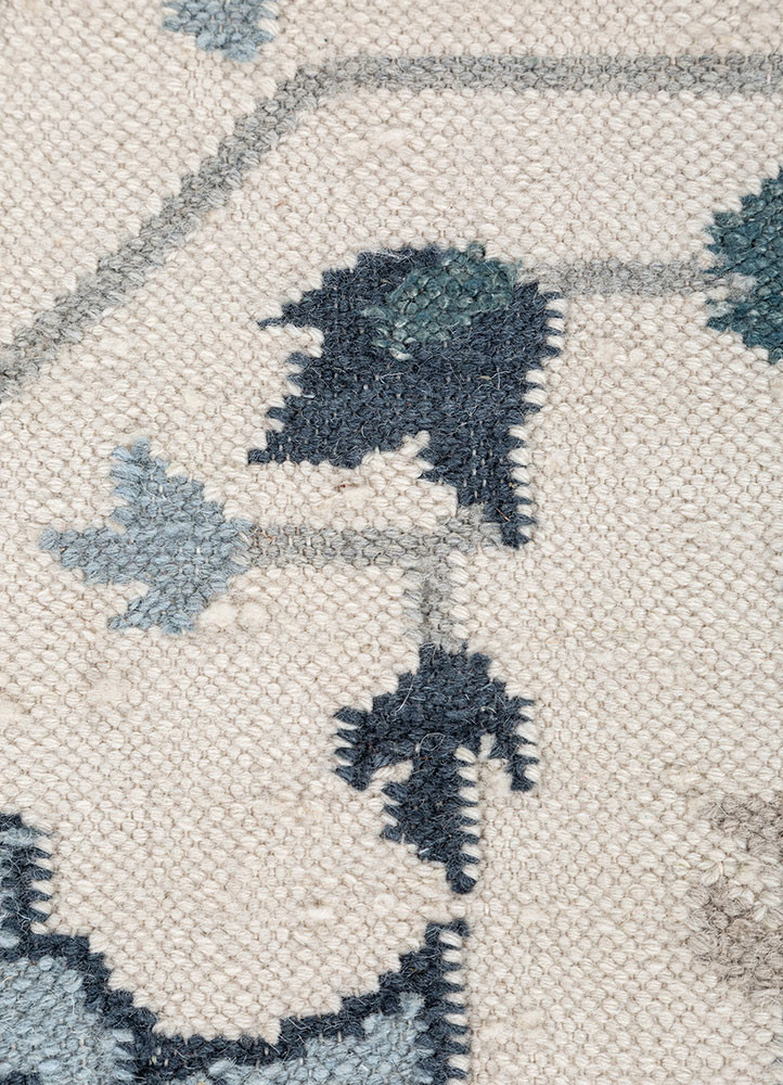 bedouin ivory wool flat weaves Rug - CloseUp