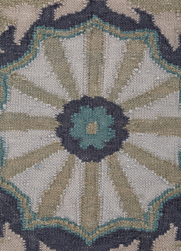 bedouin ivory wool flat weaves Rug - CloseUp