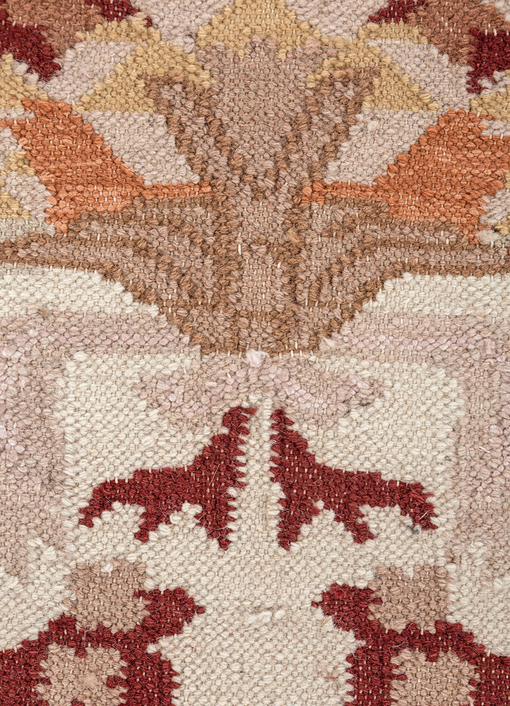 bedouin ivory wool flat weaves Rug - CloseUp