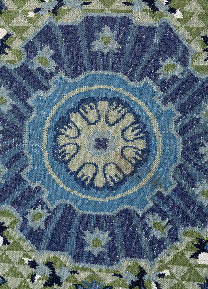 bedouin ivory wool flat weaves Rug - CloseUp