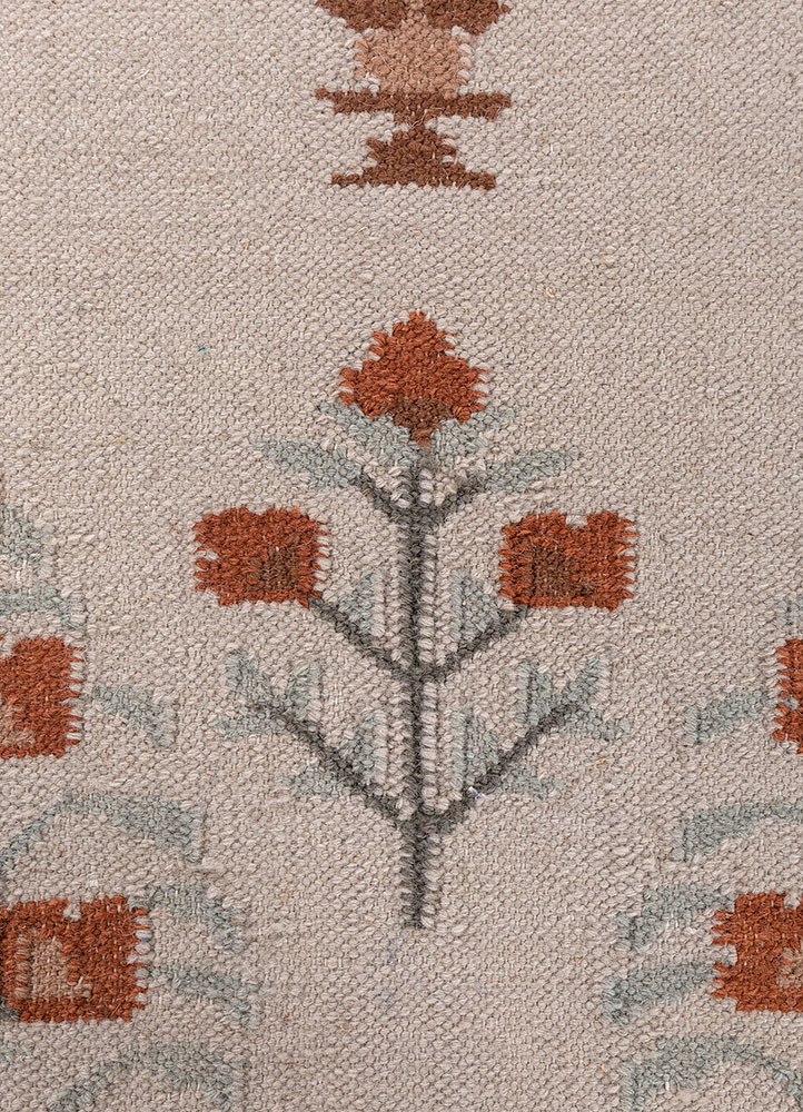 bedouin ivory wool flat weaves Rug - CloseUp