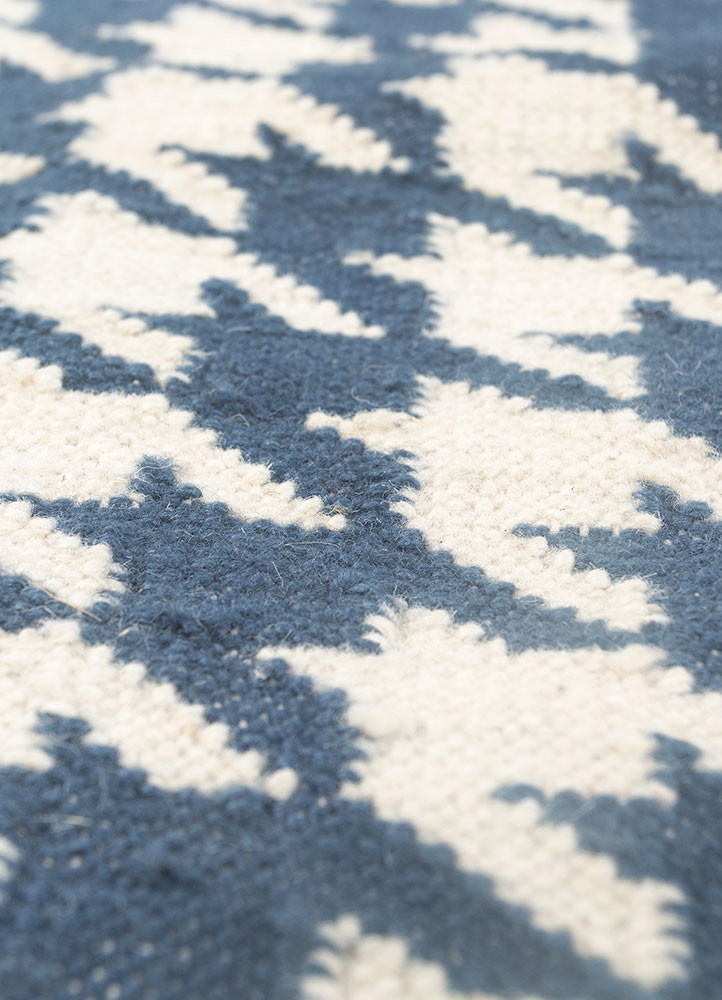 alhambra blue wool flat weaves Rug - CloseUp alhambra blue wool flat weaves Rug - CloseUp