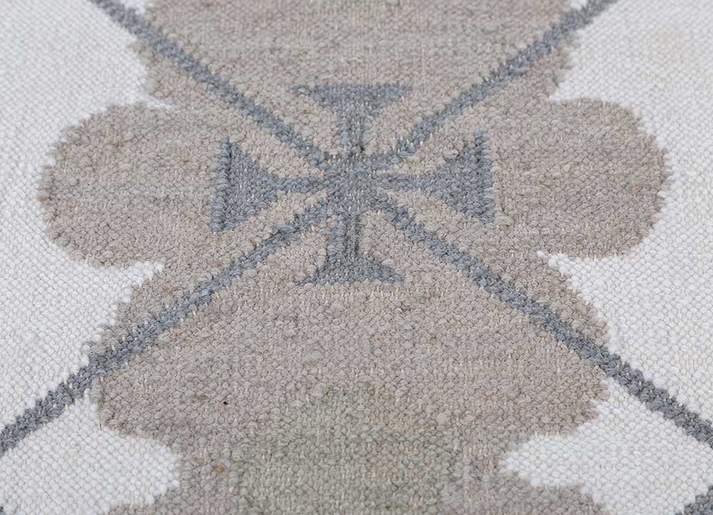 indusbar grey and black wool flat weaves Rug - CloseUp