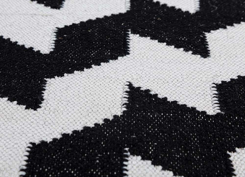 alhambra grey and black wool flat weaves Rug - CloseUp alhambra grey and black wool flat weaves Rug - CloseUp